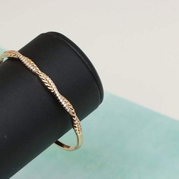 Elegant Rose Gold Bangle with Sparkling Twisted Chain Design, XPBL0509 - Picture 9 of 12